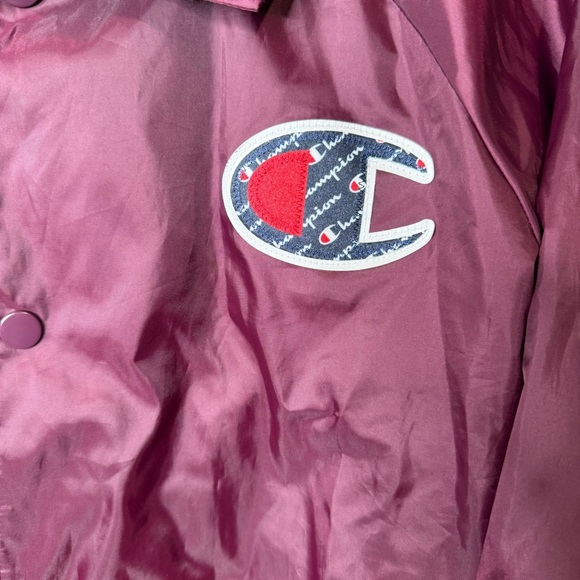 Vintage Champion Women's Burgundy Bomber Jacket size S oversized cropped - Picture 7 of 14